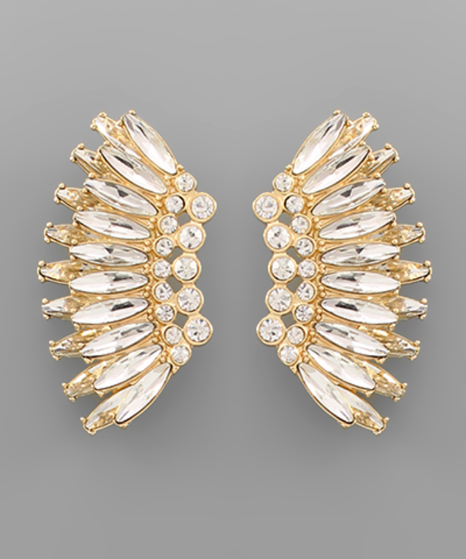 Layered Crystal Wing Earrings