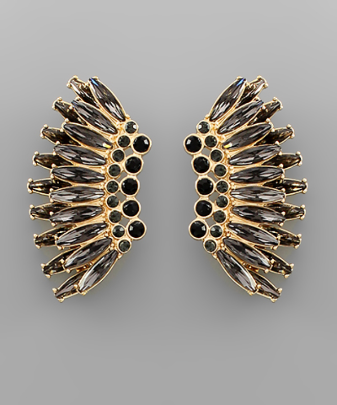 Layered Crystal Wing Earrings