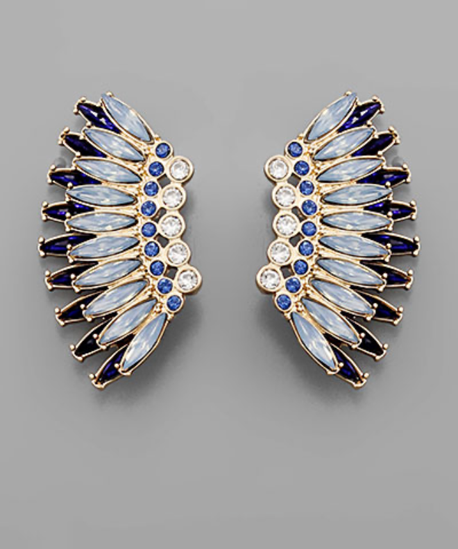 Layered Crystal Wing Earrings