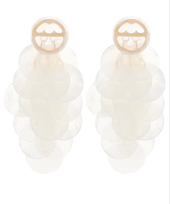 Shell Layered Statement Earrings