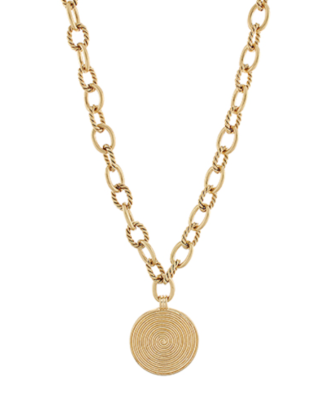 Textured Disk Necklace