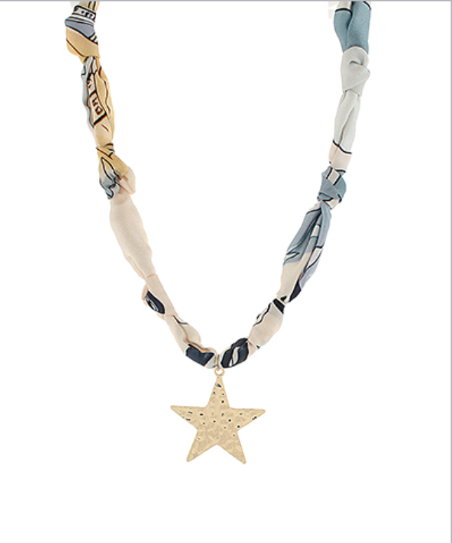 Hammered Star Scarf Choker