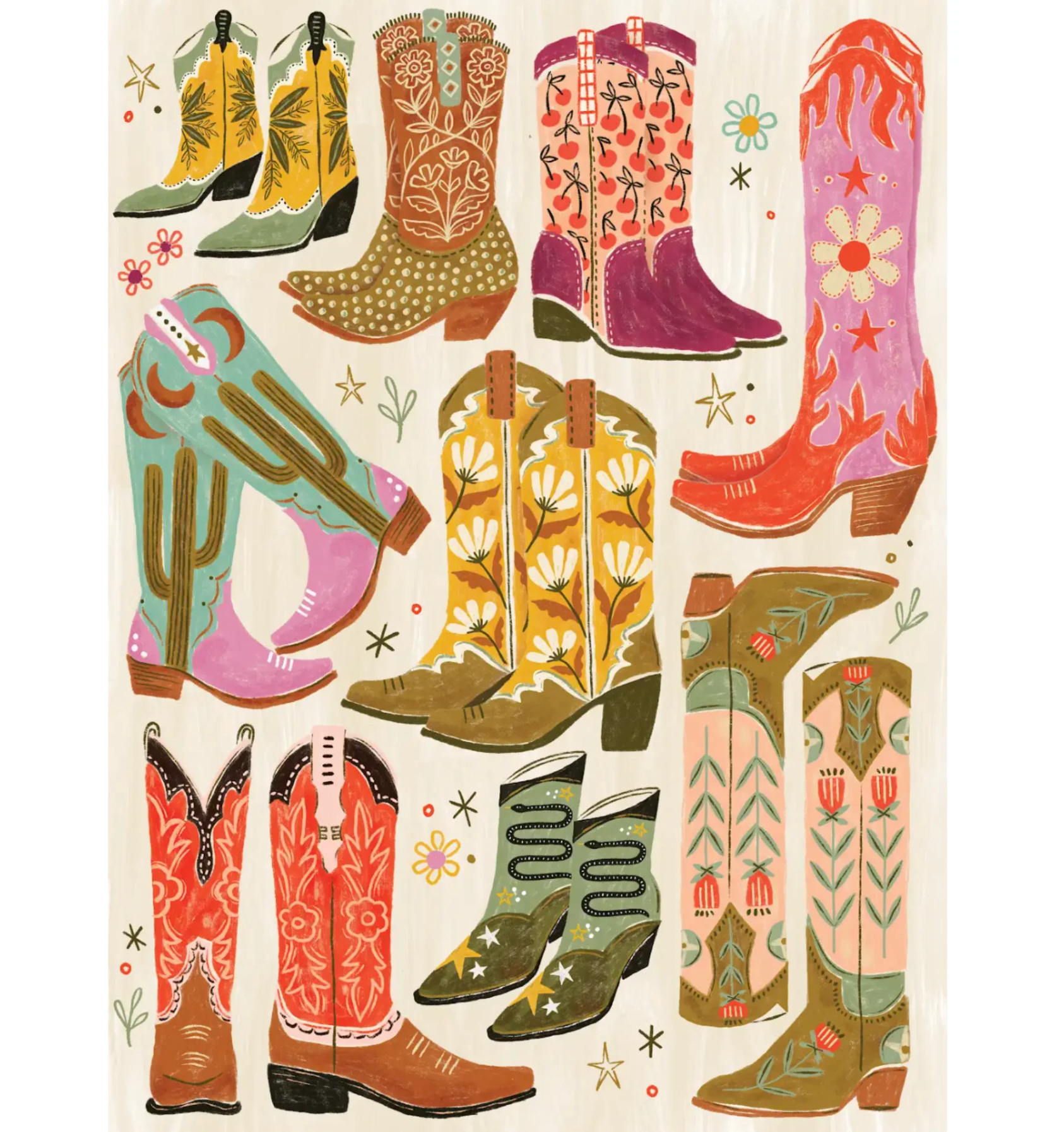 Boot Scootin' Boogie! 1000 Piece Western Cowboy Boot Puzzle