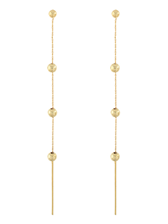 Ball Station Chain and Bar Earrings