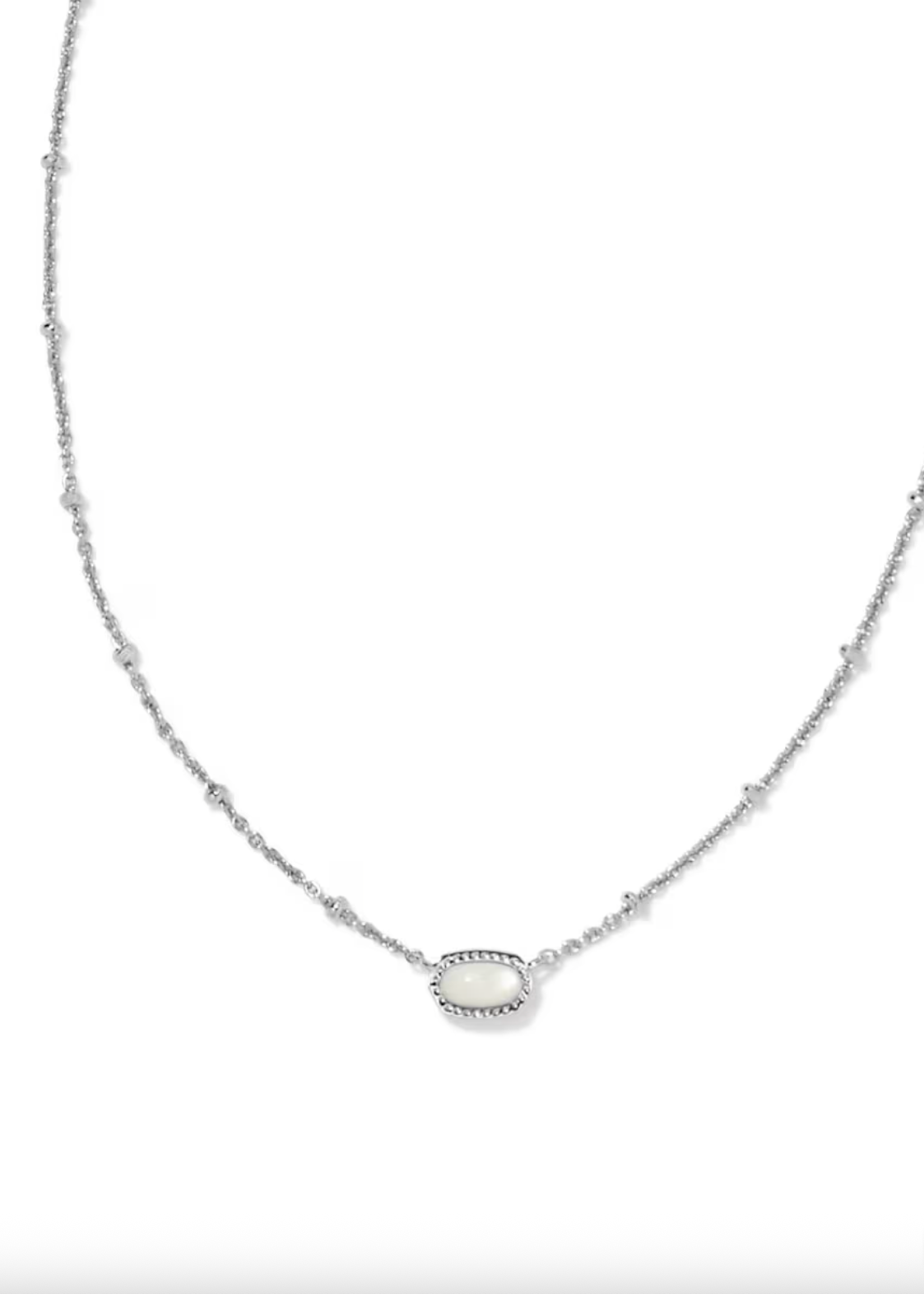 Necklace with a central pendant on a white background