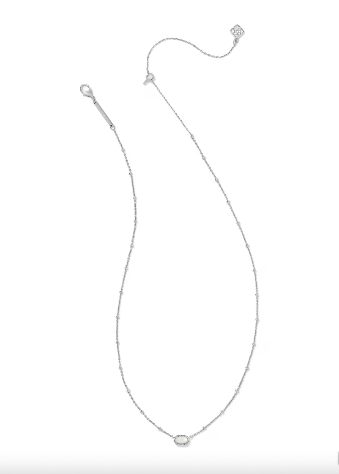 Silver necklace on a white background