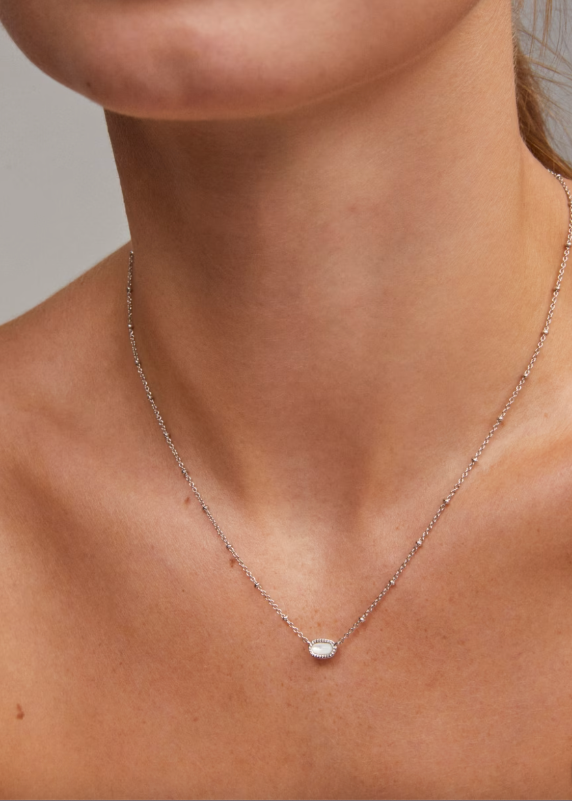 Mini Elisa Rhodium Satellite Short Pendant Necklace