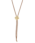 Geo Shell Pendant Bolo Cord Necklace