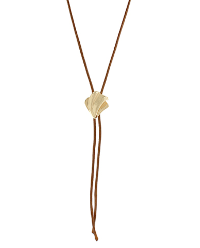 Geo Shell Pendant Bolo Cord Necklace