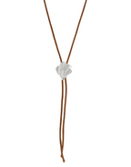 Geo Shell Pendant Bolo Cord Necklace