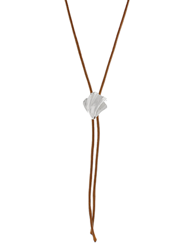 Geo Shell Pendant Bolo Cord Necklace