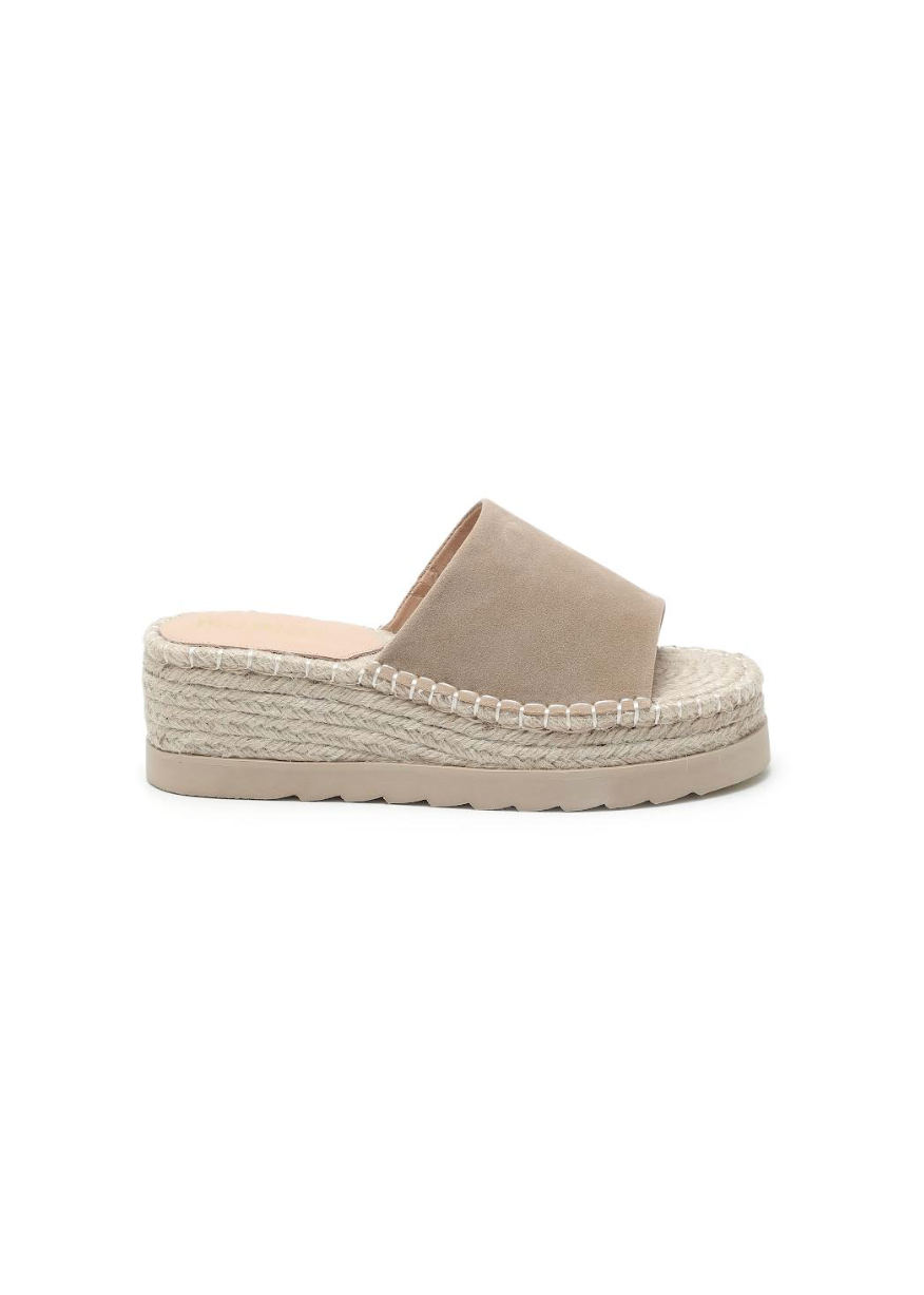 Beige espadrille sandal on a white background