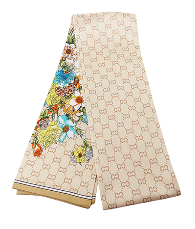 Floral Print Narrow Scarf