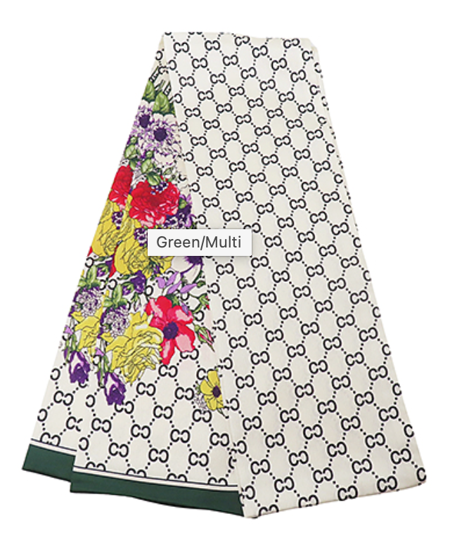 Floral Print Narrow Scarf