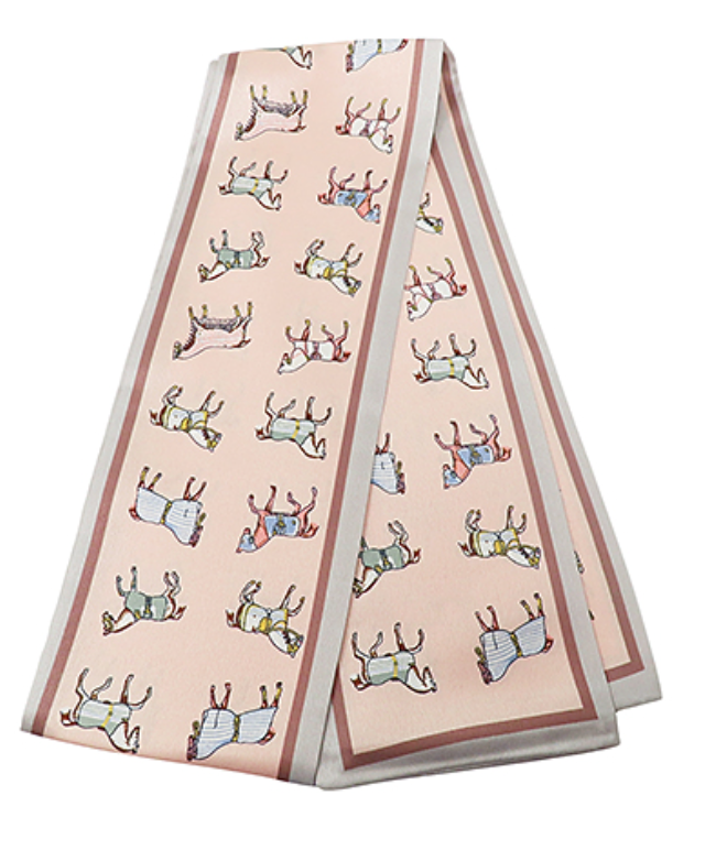 Multi Horse Print Narrow Scarf