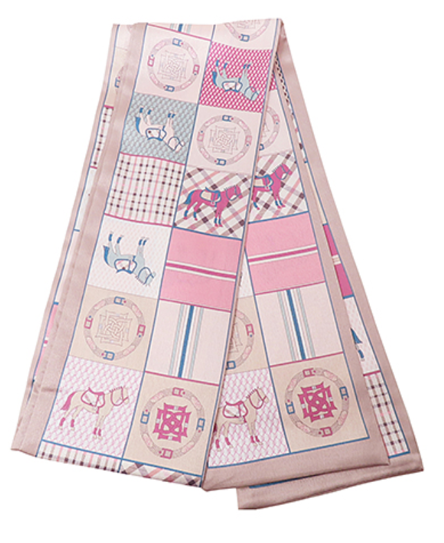 Equestrian Theme Print Narrow Scarf