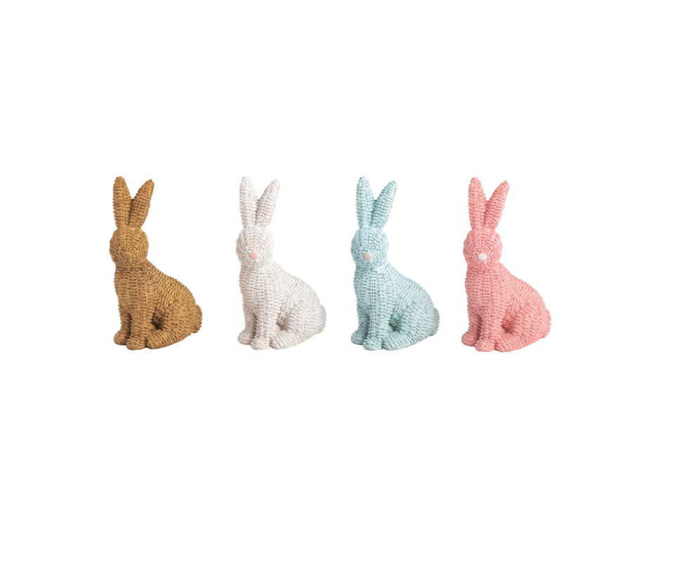 Wicker Resin Bunny Small