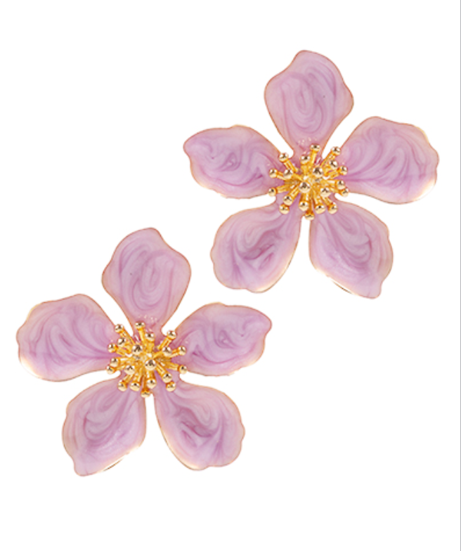 Elodie Flower Pearlized Enamel Earrings