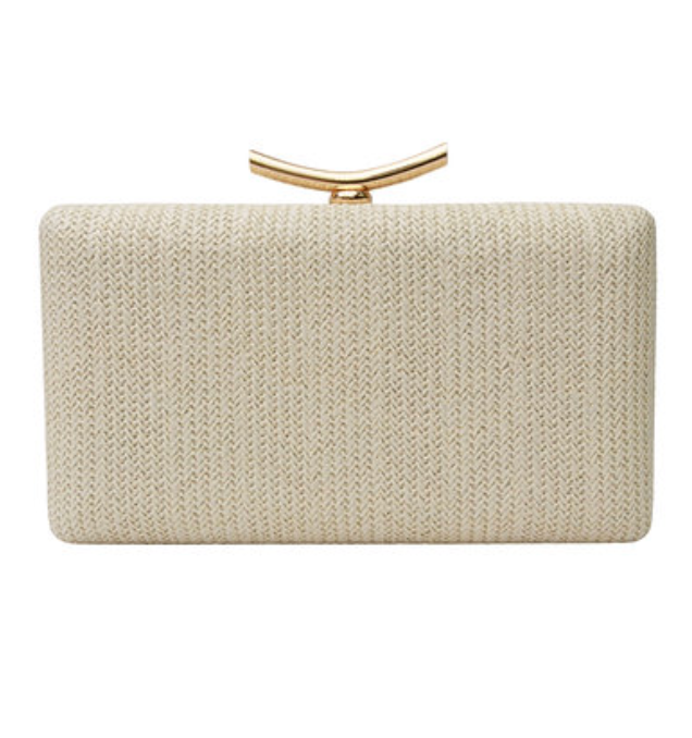 Straw Hard Case Clutch