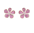 Patterned Flowe Pearl Earrings