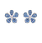 Patterned Flowe Pearl Earrings