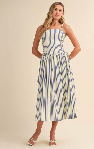 Collins Striped Midi Dress
