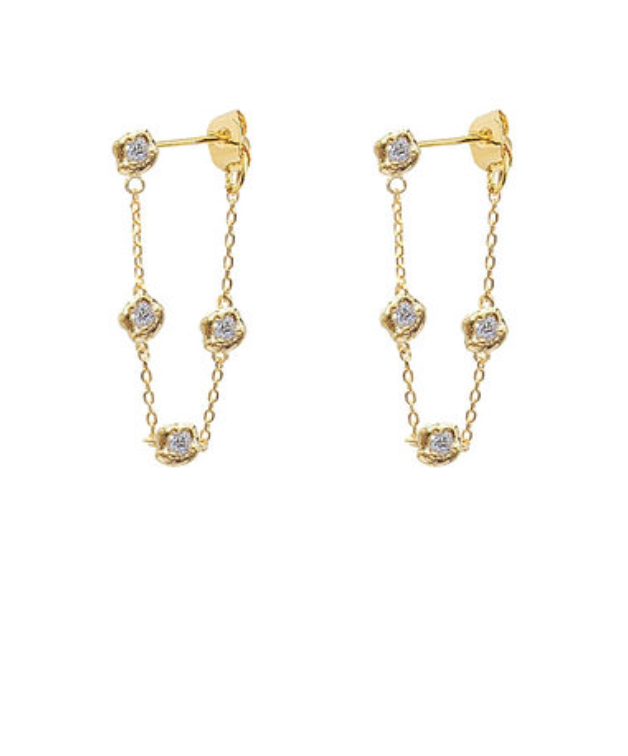 Seraphina Crystal Chain Drop Earrings