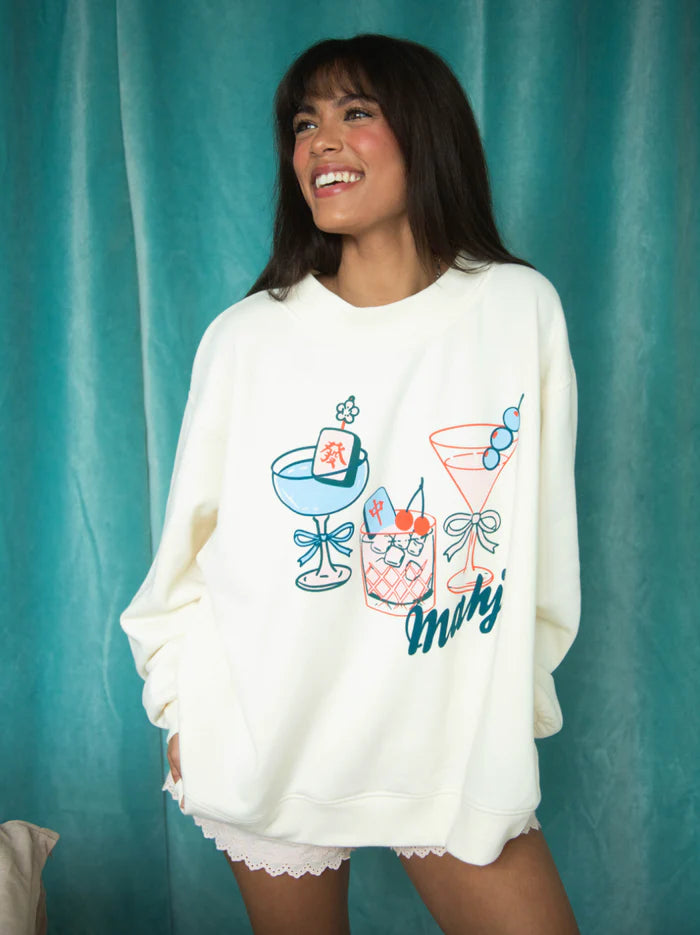 Mahj and Martinis Mockneck Sweatshirt
