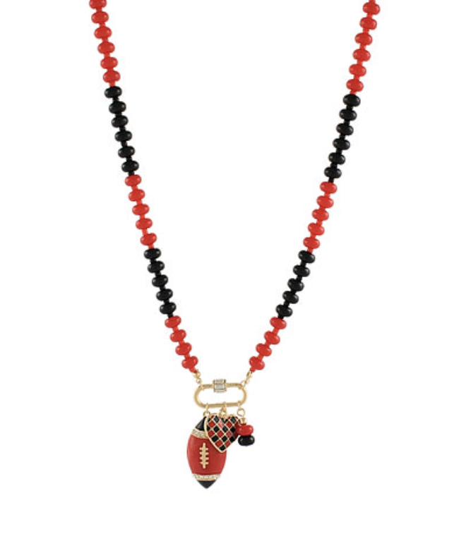 Football & Heart Charm Necklace