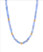 Cube Marble Stone & CCB Ball Necklace