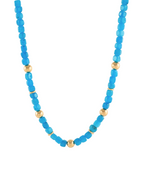 Cube Marble Stone & CCB Ball Necklace