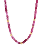 Cube Marble Stone & CCB Ball Necklace