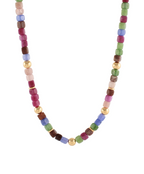 Cube Marble Stone & CCB Ball Necklace