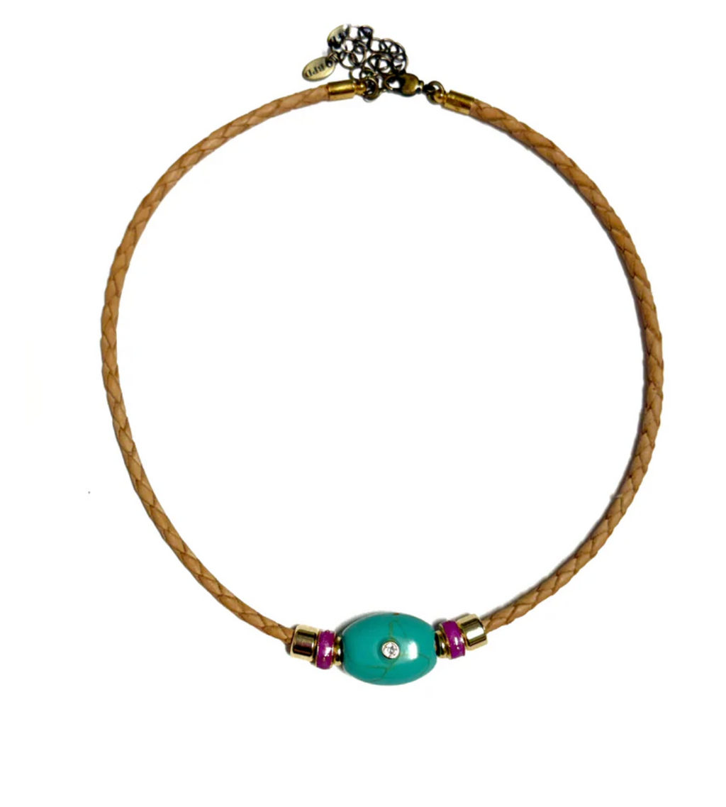 Marsh Leather Bead Necklace
