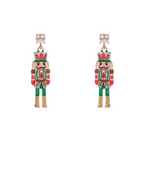 Christmas Nutcracker & Pearl Earrings