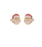 Christmas Santa Face with Glitter Earrings