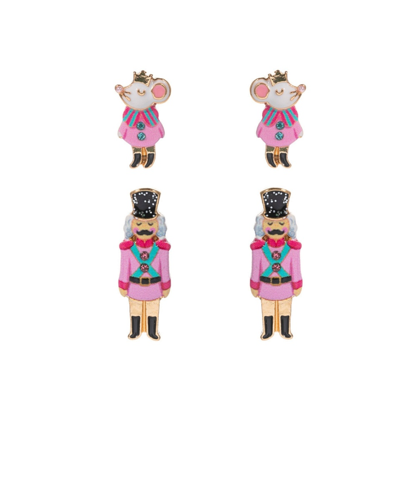 Christmas Theme Nutcracker 2-Pair Earring Set