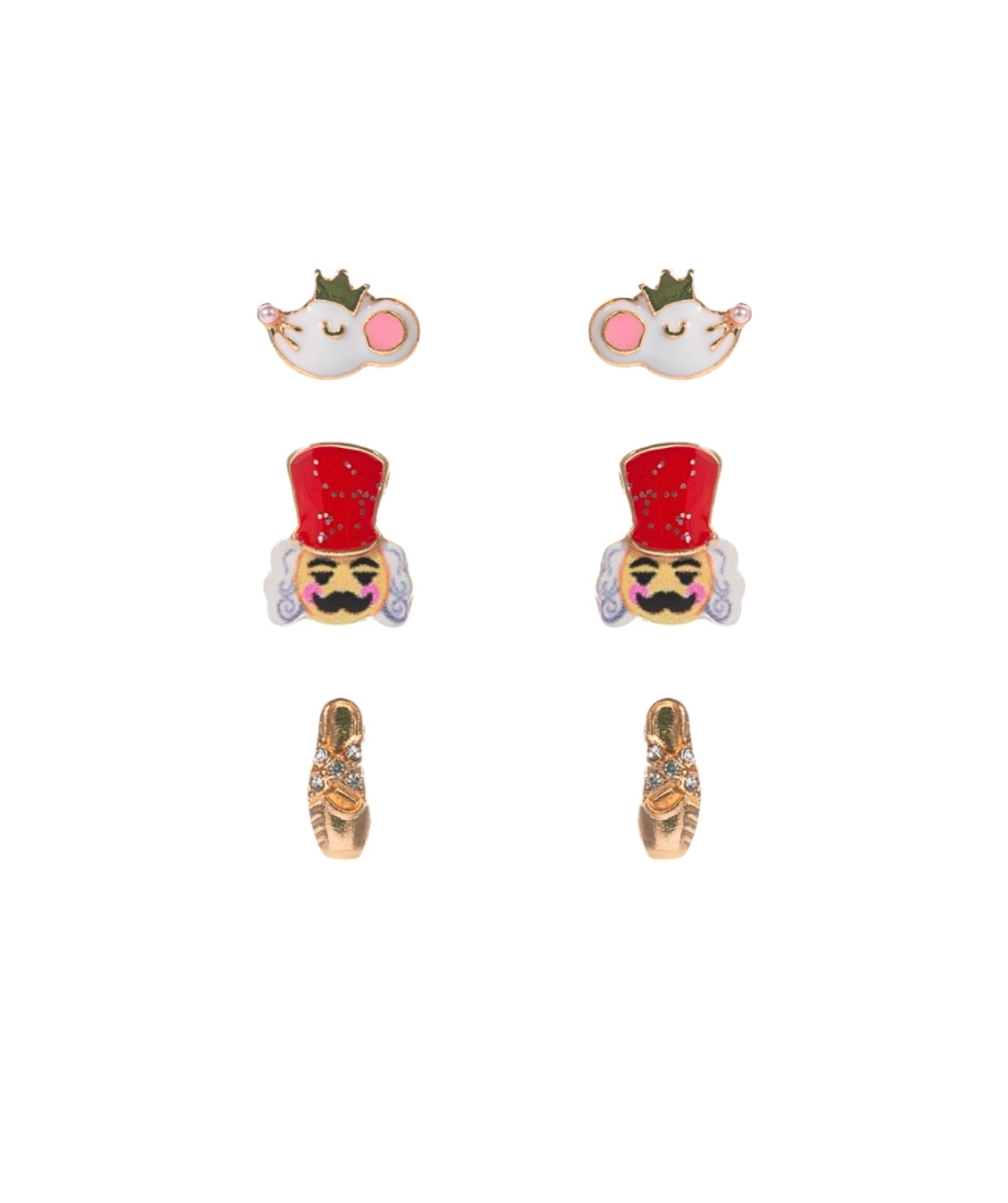 Christmas Theme Nutcracker 3-Pair Earring Set