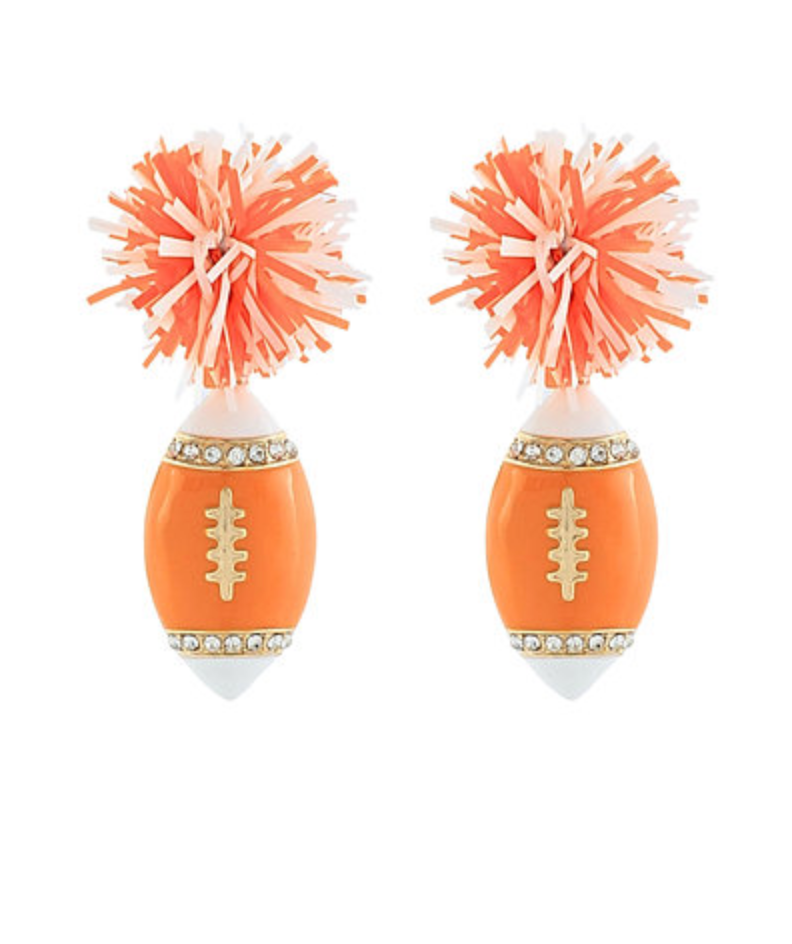 Pompom & Football Earrings