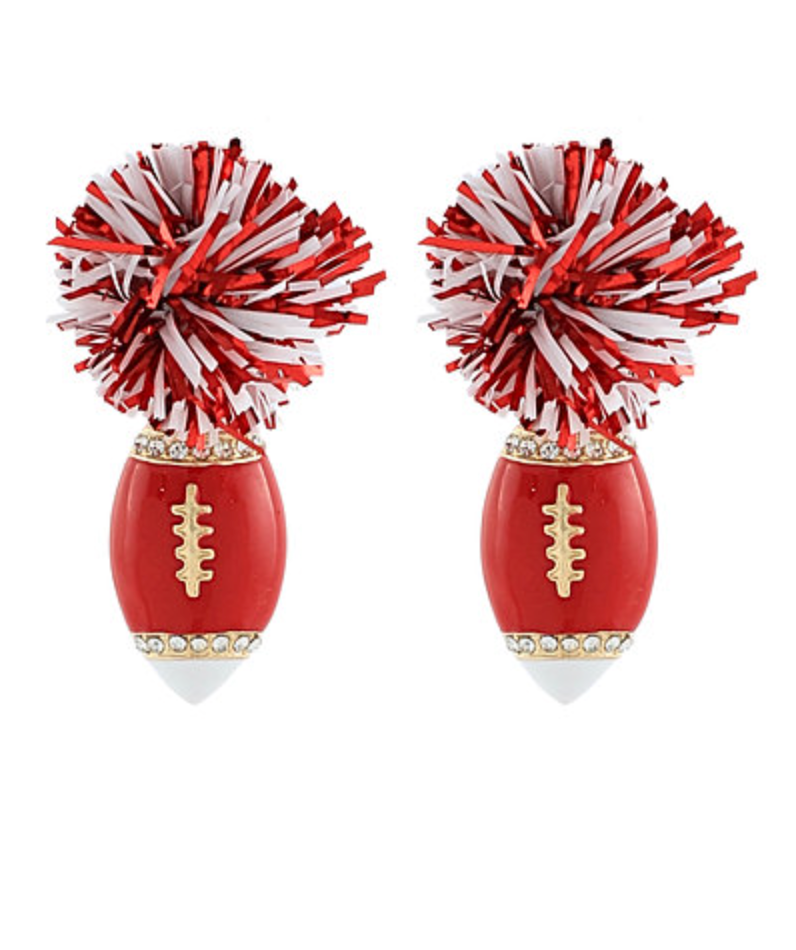 Pompom & Football Earrings