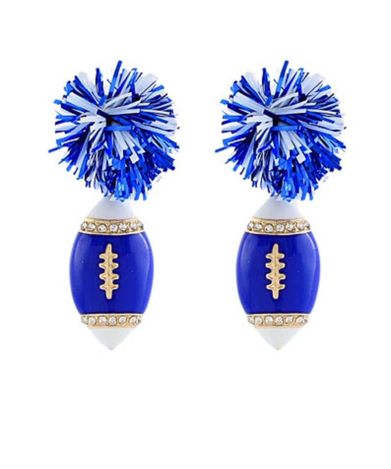 Pompom & Football Earrings