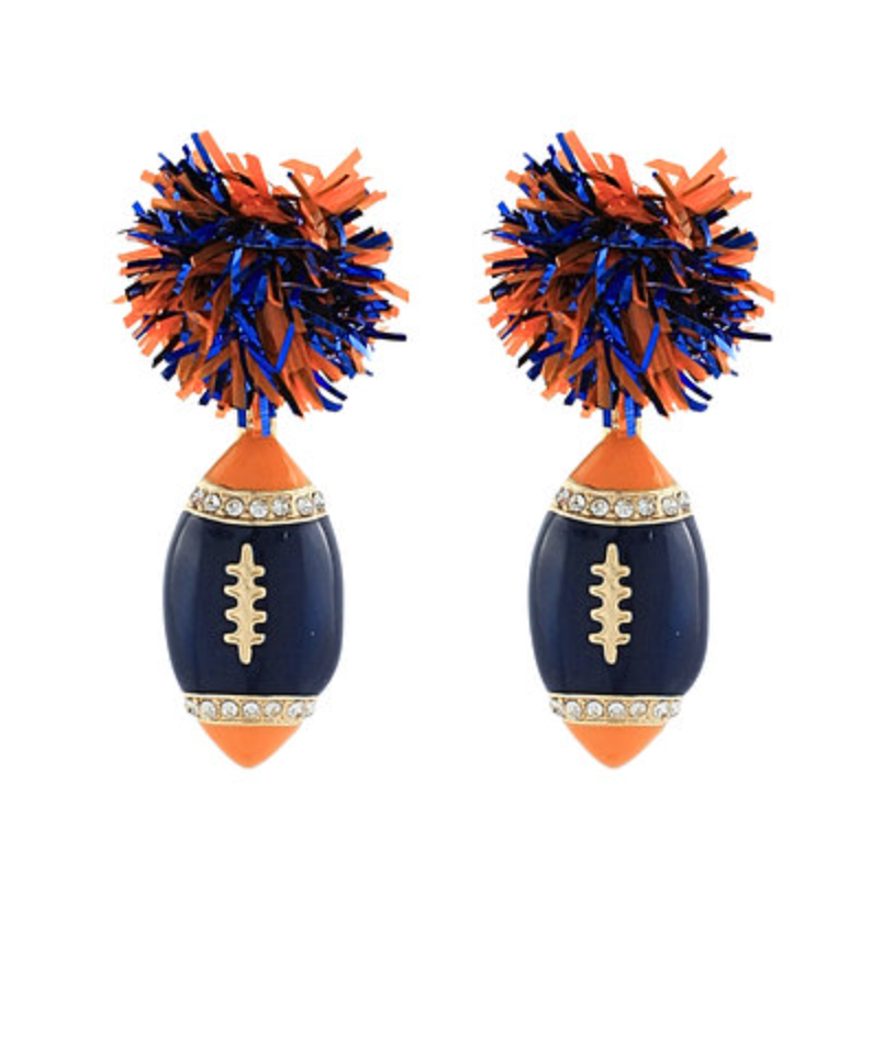 Pompom & Football Earrings