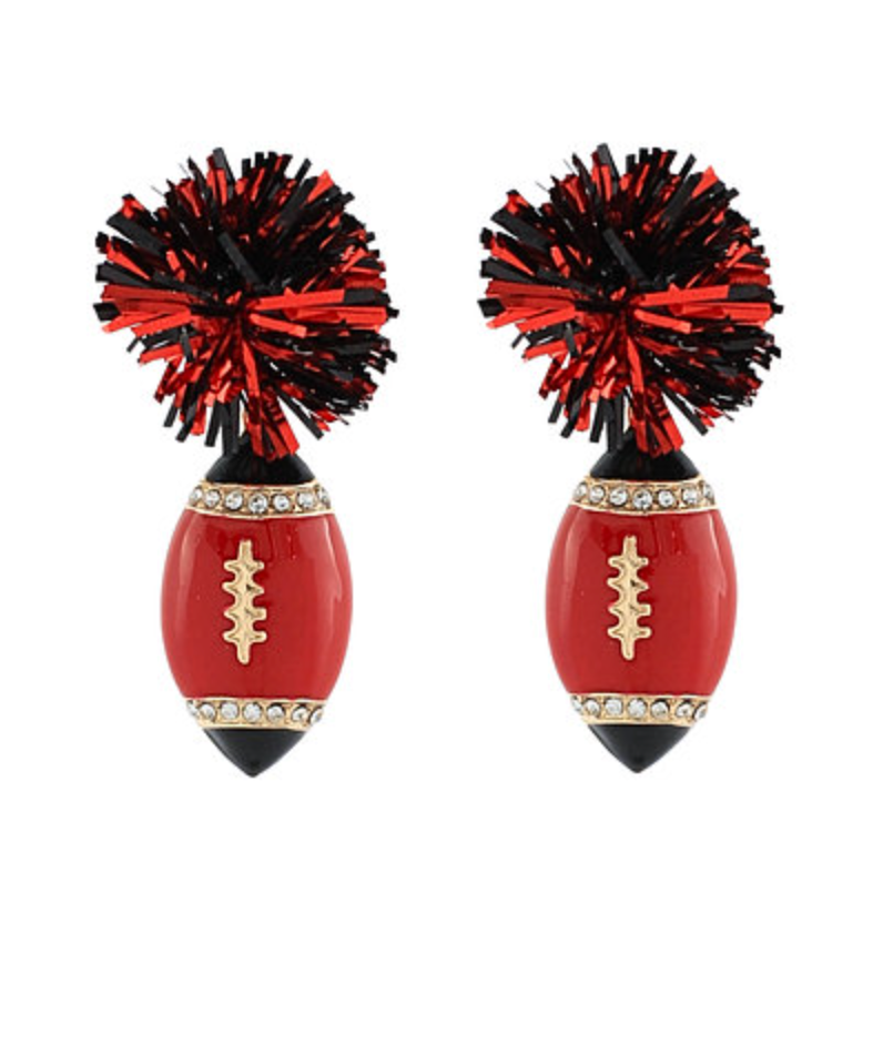 Pompom & Football Earrings