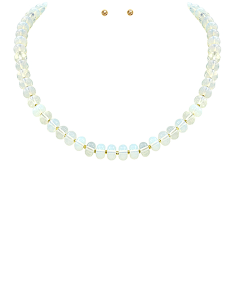 Rondelle Stone Necklace Set