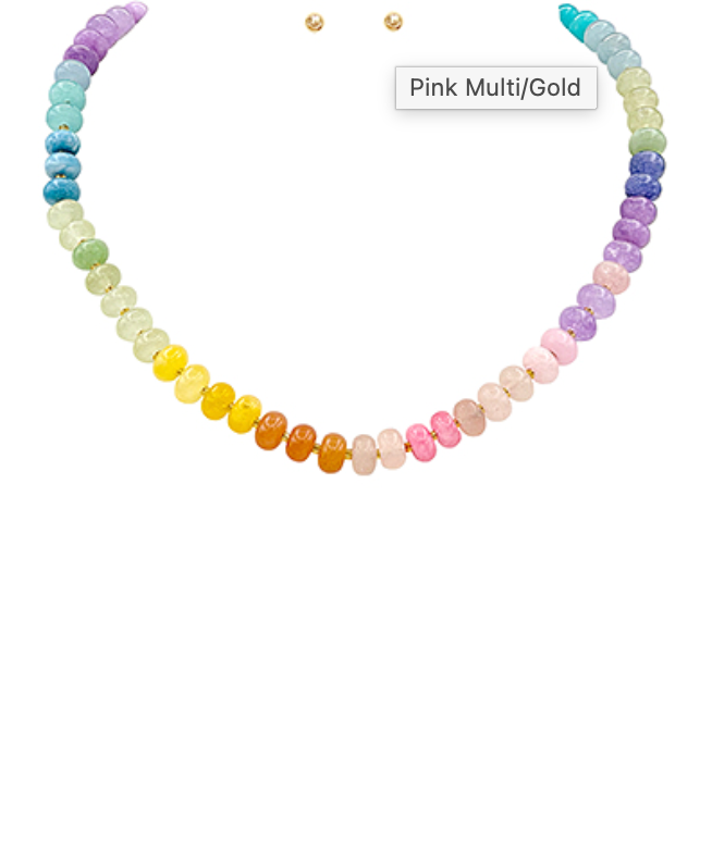 Rondelle Stone Necklace Set