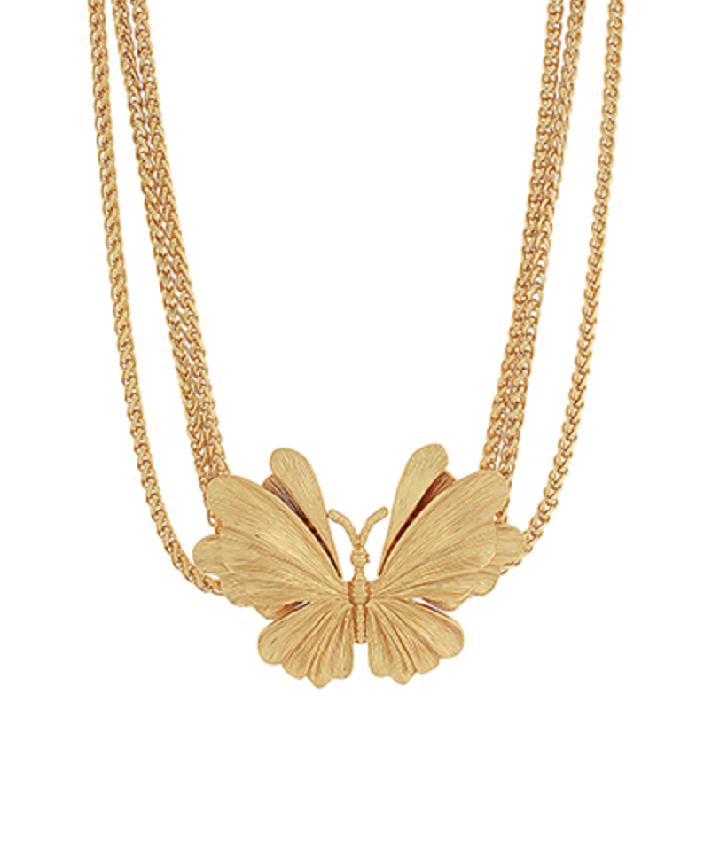 3 Layered & Textured Butterfly Choker