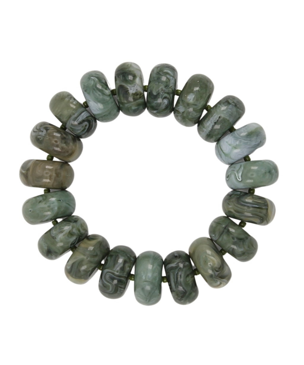 Marble Rondelle Bead Bracelet