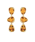 Linear Teardrop Stone Earrings