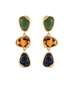 Linear Teardrop Stone Earrings