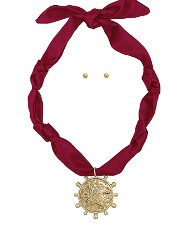 GAMEDAY Gamecock Pendant Scarf Necklace